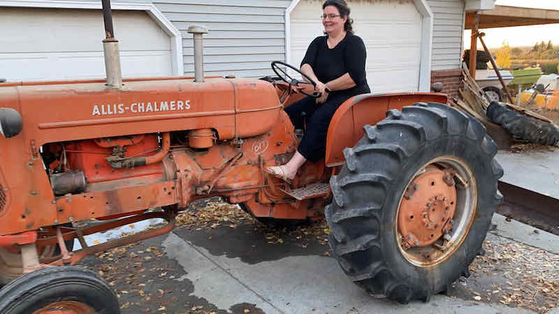 First Tractor driving lesson.